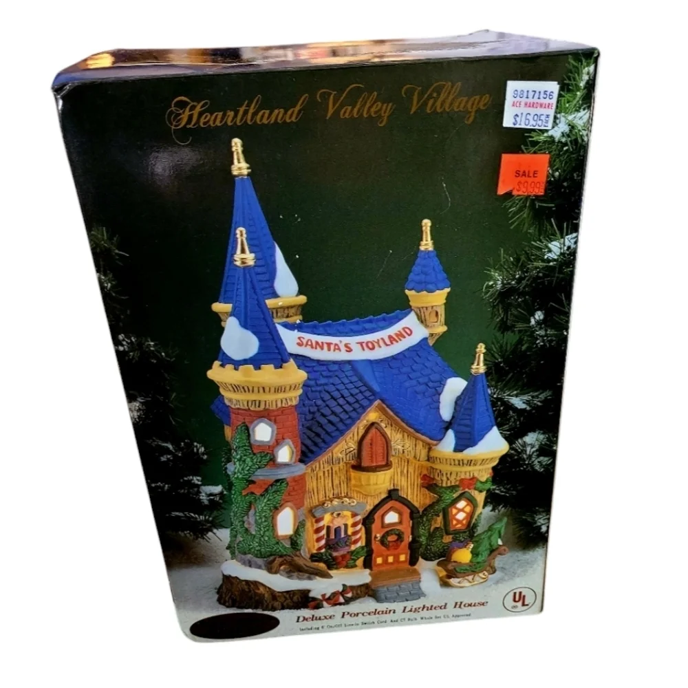 Heartland Valley Village Deluxe Porcelain Lighted House Santa's Toyland Limited